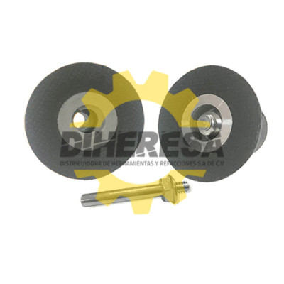 Austromex 2598 Adaptador de hule de 76 mm de diámetro con vástago de acero de 6.4 mm para montar discos de lija de cambió rápido