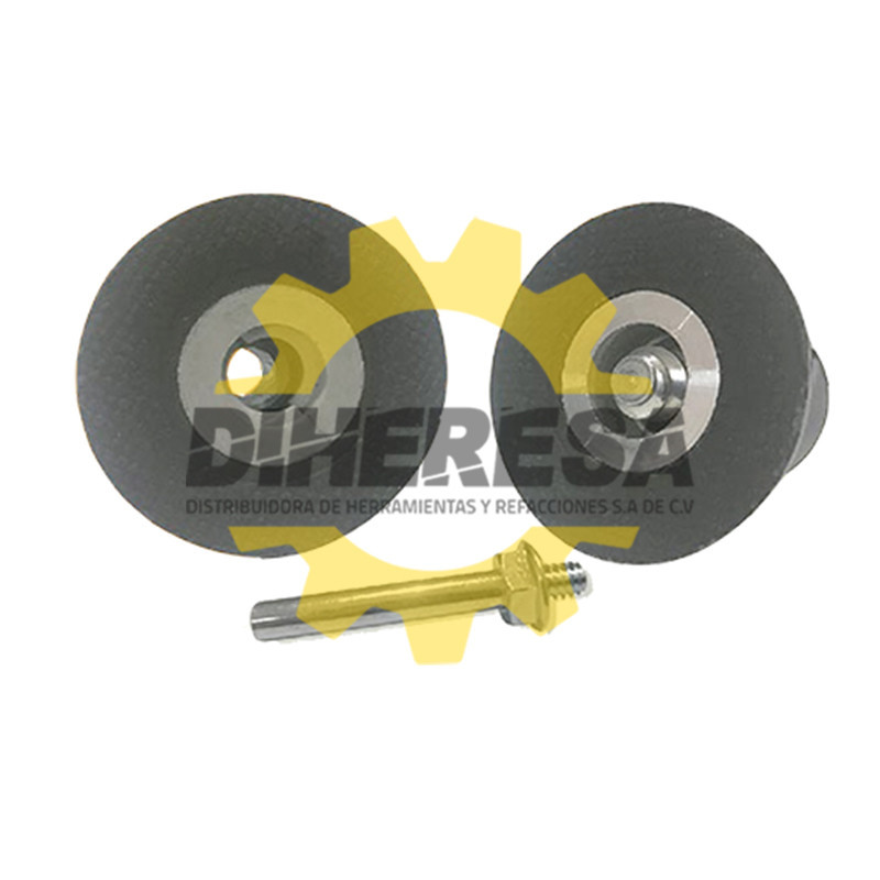 Austromex 2598 Adaptador de hule de 76 mm de diámetro con vástago de acero de 6.4 mm para montar discos de lija de cambió rápido Austromex 2598 Adaptador de hule de 76 mm de diámetro con vástago de acero de 6.4 mm para montar discos de lija de cambió rápido