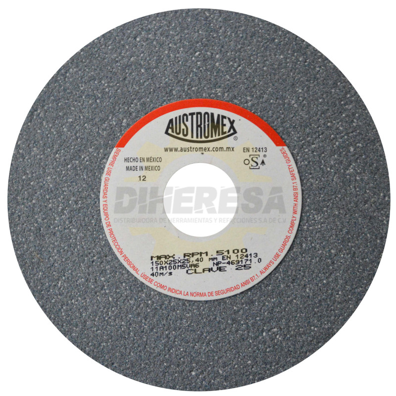 Austromex 25 Rueda abrasiva vitrificada para esmerilado de metal Austromex 25 Rueda abrasiva vitrificada para esmerilado de metal