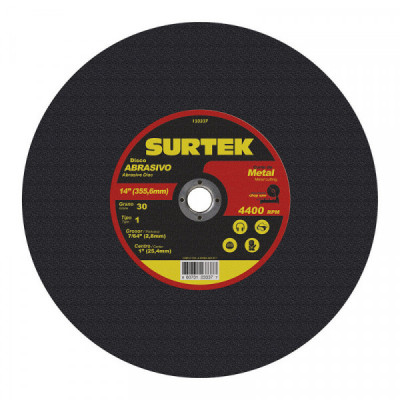 123337 SURTEK Disco abrasivo tipo 1 para corte de metal 14x7/64  pulgadas