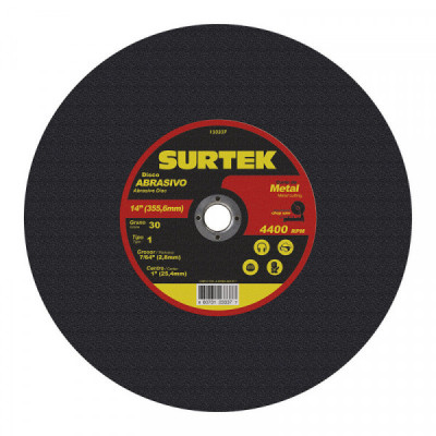 123337 SURTEK Disco abrasivo tipo 1 para corte de metal 14x7/64" Surtek | DIHERESA