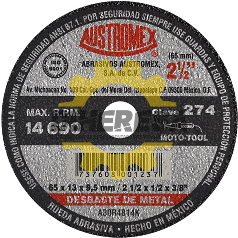 Austromex 274 Rueda resinosa para desbaste de metal Austromex 274 Rueda resinosa para desbaste de metal