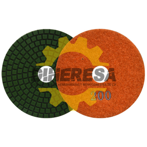 Austromex 2762 Pad de diamante para pulido con velcro color naranja. Grano 200