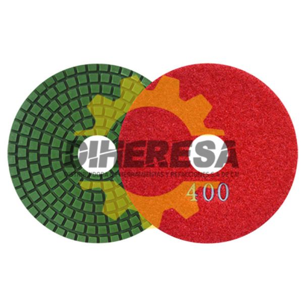 Austromex 2763 Pads de diamante para pulido con velcro color rojo. Grano 400