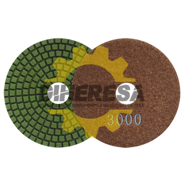 Austromex 2766 Pad de diamante para pulido con velcro color café. Grano 3000