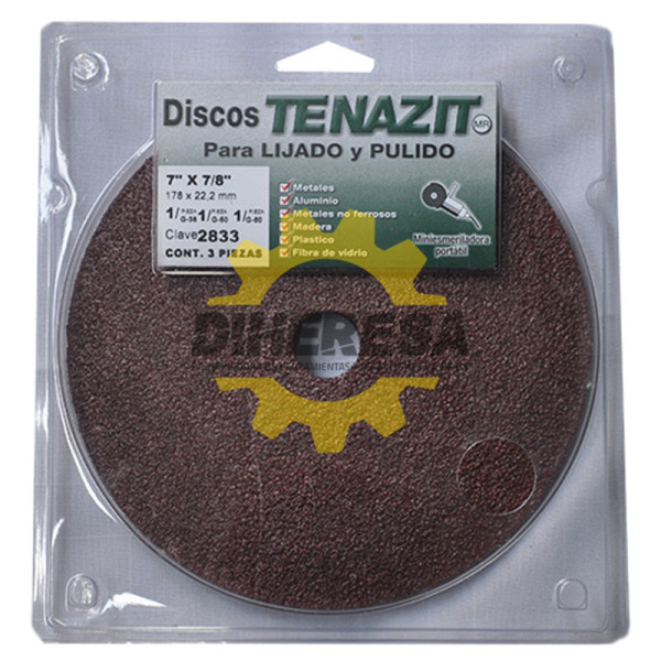 Austromex 2833 Paquete de fibrodiscos de Óxido de aluminio granos 36/50/80