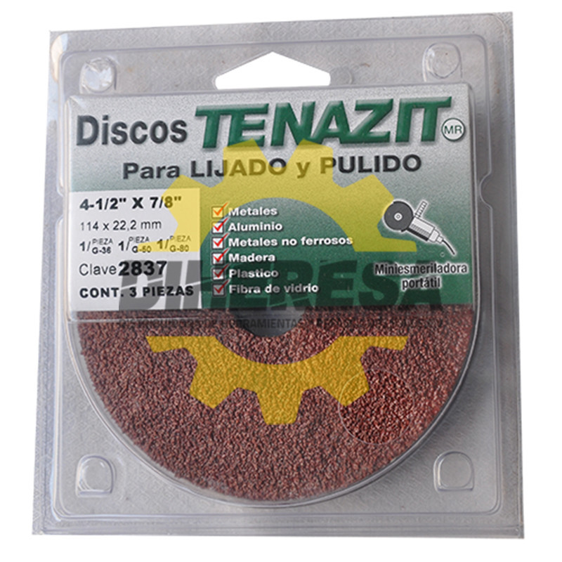 Austromex 2837 Paquete de fibrodiscos de Óxido de aluminio granos 36/50/80 Austromex 2837 Paquete de fibrodiscos de Óxido de aluminio granos 36/50/80