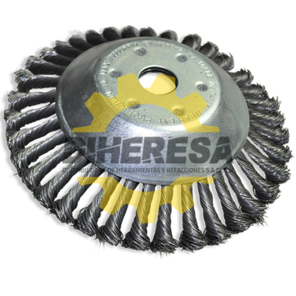 Austromex 2841 Cepillo cónico trenzado para limpieza y desbrozado de 170 mm