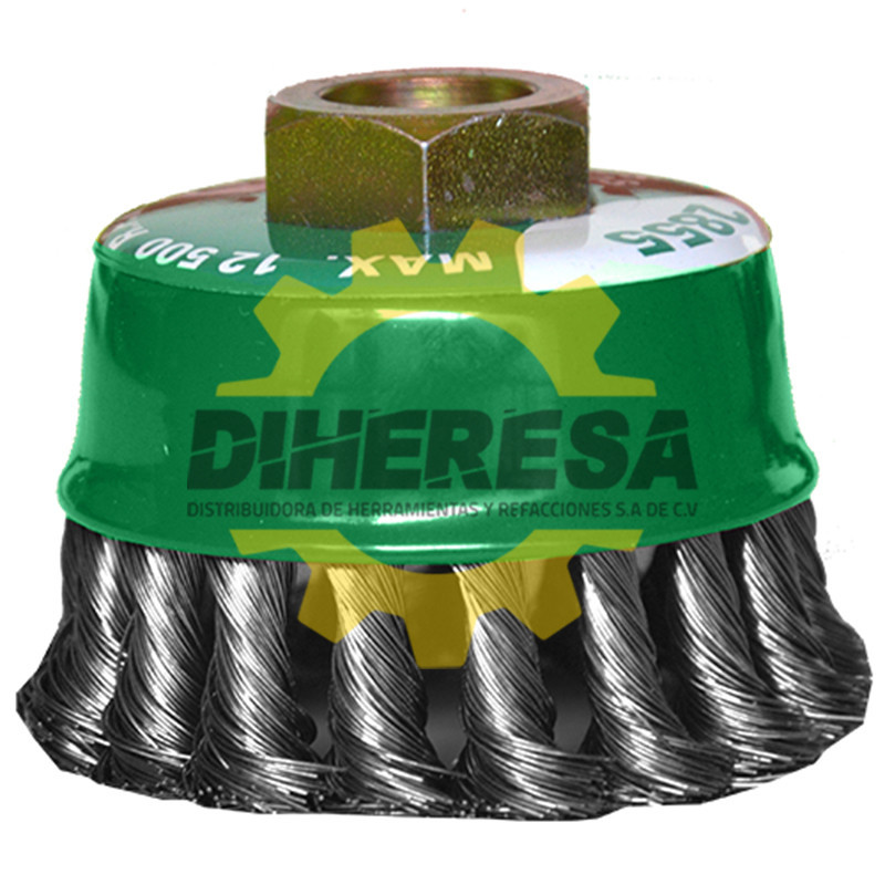 Austromex 2855 Cepillo tipo copa de Alambre trenzado Chip-cut