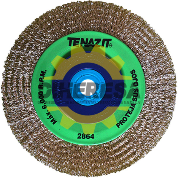 Austromex 2864 Cepillo circular de Alambre ondulado Latonado Chip-cut