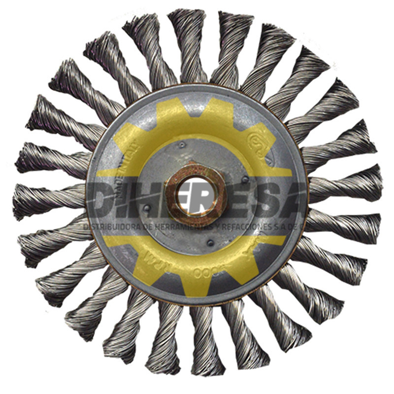 Austromex 2866 Cepillo circular de Alambre inoxidable trenzado Chip-cut