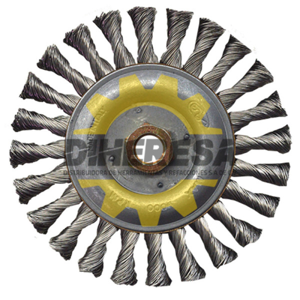 Austromex 2866 Cepillo circular de Alambre inoxidable trenzado Chip-cut