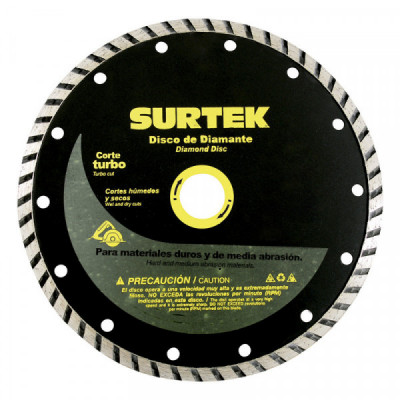 123470 SURTEK Disco de diamante corte turbo 4  pulgadas