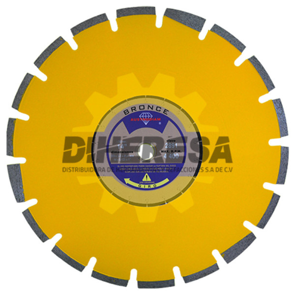 Austromex 2891 Disco de diamante amarillo segmentado Asfalto