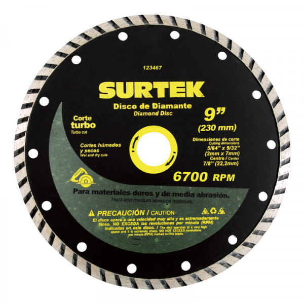 123462 SURTEK Disco de diamante corte segmentado 4 1/2" Surtek | DIHERESA