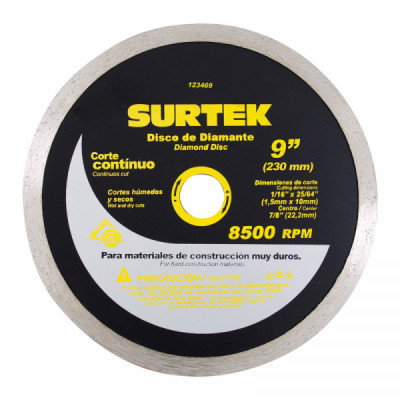 123460 SURTEK Disco de diamante corte continuo 4 1/2  pulgadas