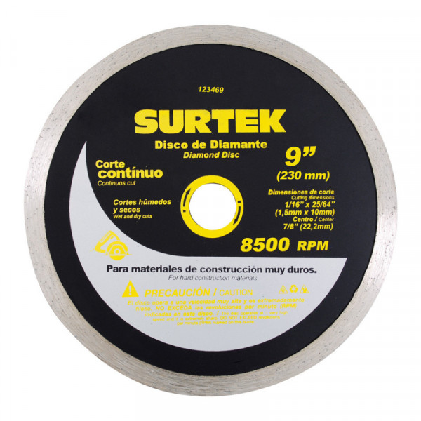 123460 SURTEK Disco de diamante corte continuo 4 1/2" Surtek | DIHERESA