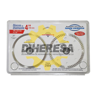 Austromex 2994 Set de 2 discos de diamante para corte de loseta cerámica