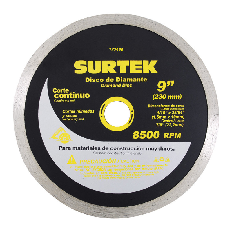 123469 SURTEK Disco de diamante corte continuo 9" Surtek | DIHERESA