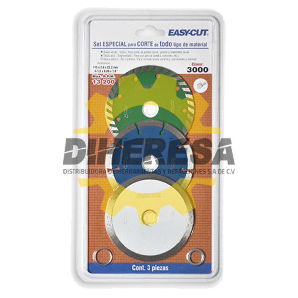 Austromex 3000 Paquete de 3 discos de diamante