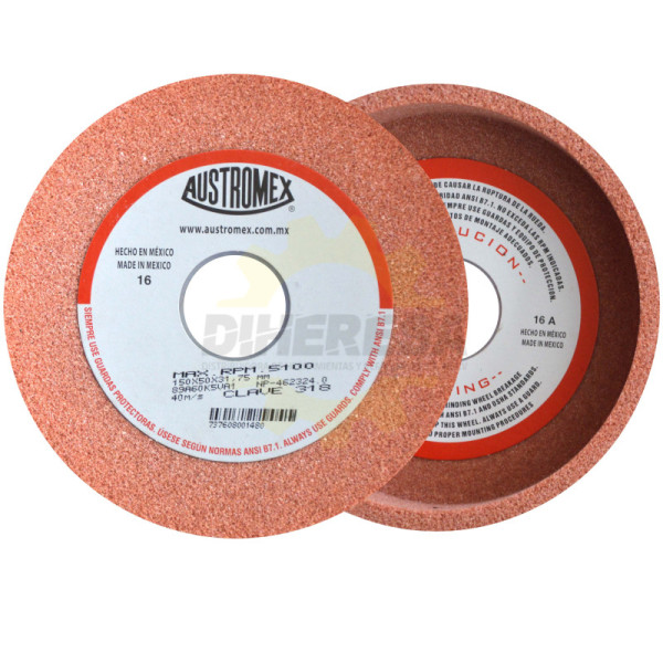 Austromex 318 Rueda naranja vitrificada para esmerilado de acero