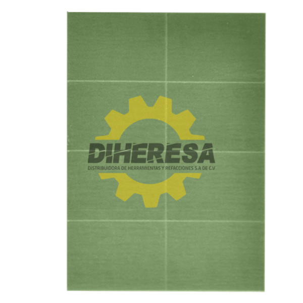 Austromex 3216 Hoja de lija PSA, color verde de 70 x 114 mm, precortada en 8 cuadros de 29 x 35 mm, grano 2000K