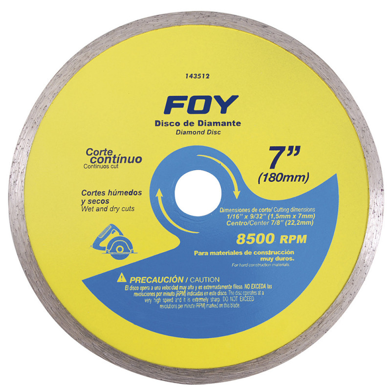 143512 FOY Disco de diamante corte continuo 7" Foy | DIHERESA 143512 FOY Disco de diamante corte continuo 7" Foy | DIHERESA