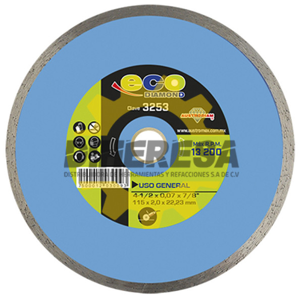 Austromex 3253 Disco de diamante de rin continuo para uso general ECO
