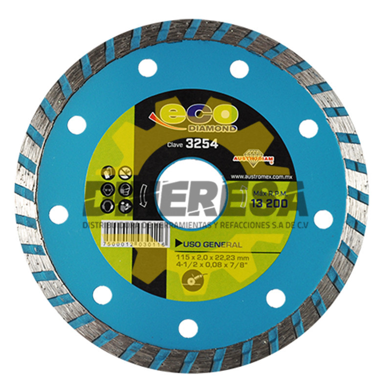 Austromex 3254 Disco de diamante turbo para uso general ECO Austromex 3254 Disco de diamante turbo para uso general ECO