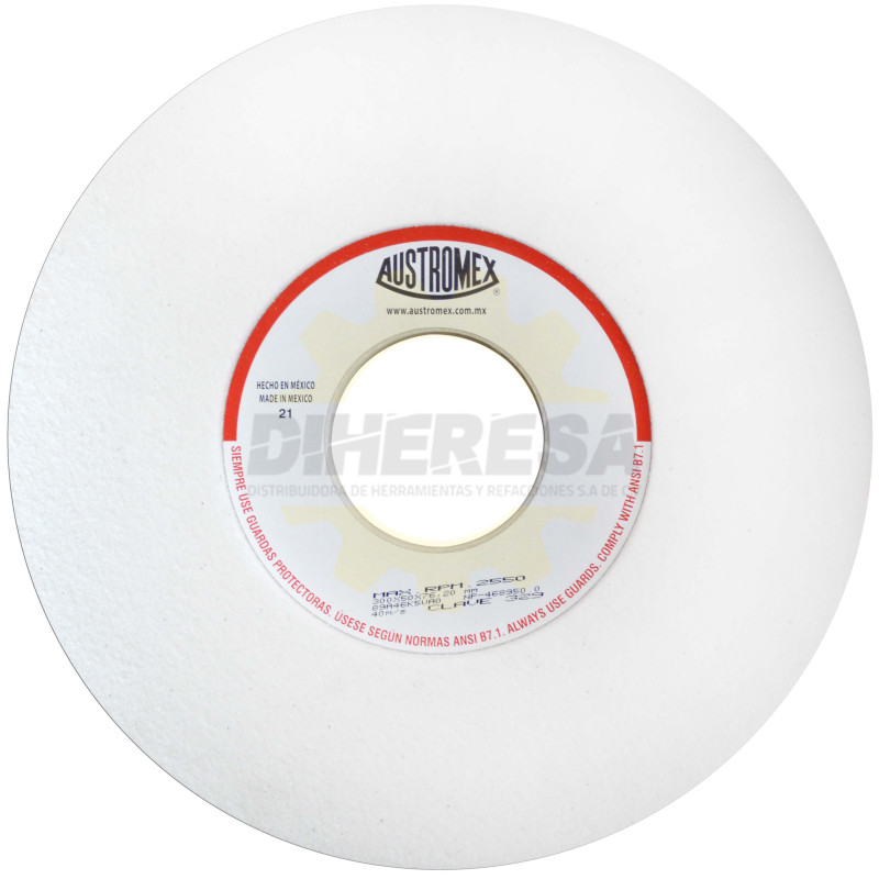 Austromex 329 Rueda blanca vitrificada para esmerilado de acero Austromex 329 Rueda blanca vitrificada para esmerilado de acero