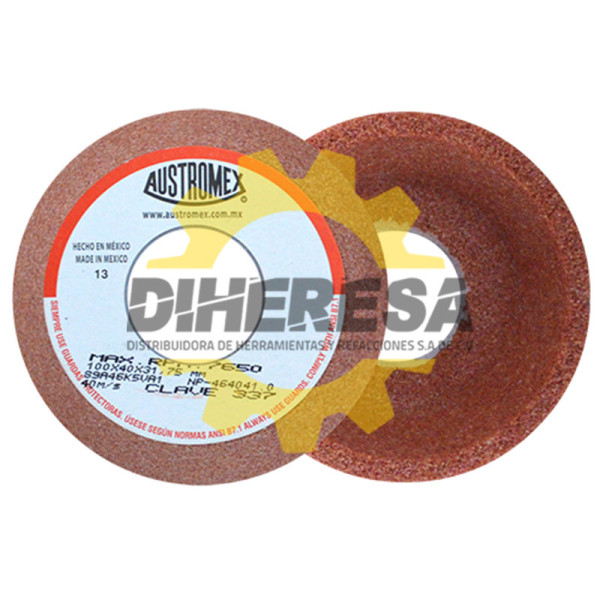 Austromex 337 Rueda naranja vitrificada para esmerilado de acero