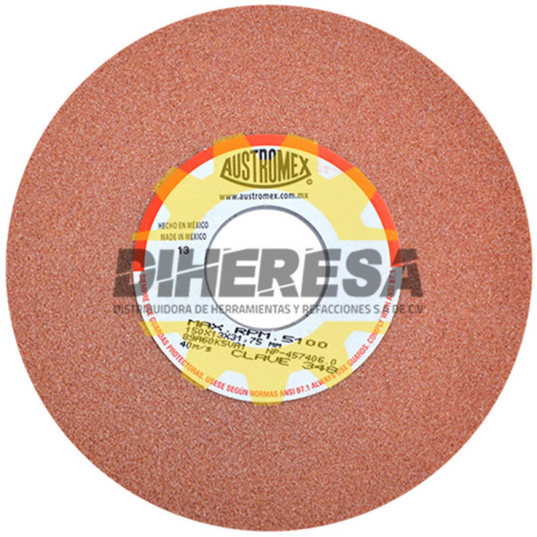 Austromex 348 Rueda naranja vitrificada para esmerilado de acero