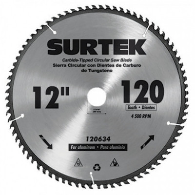 120634 SURTEK Disco para sierra circular para aluminio 12  pulgadas 120 dientes