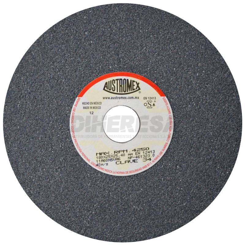 Austromex 34 Rueda abrasiva vitrificada para esmerilado de metal Austromex 34 Rueda abrasiva vitrificada para esmerilado de metal