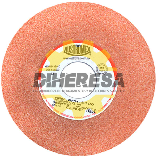 Austromex 350 Rueda naranja vitrificada para esmerilado de acero