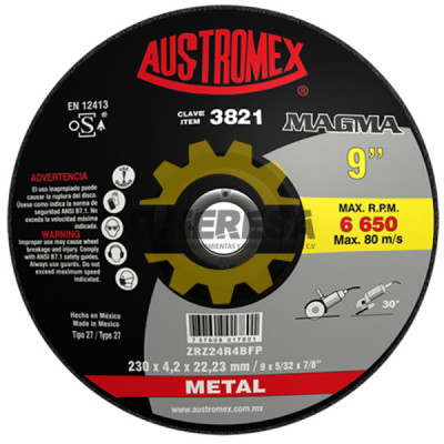 Austromex 3821 Disco con centro deprimido para desbaste de metal