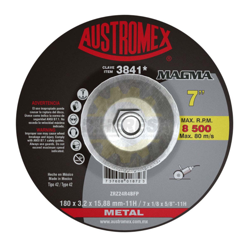 Austromex -3841 Disco Corte Metal T-42A 7x1/8x5/8"-11 Magma Austromex -3841 Disco Corte Metal T-42A 7x1/8x5/8"-11 Magma