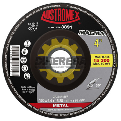 Austromex 3891 Disco con centro deprimido para desbaste de metal