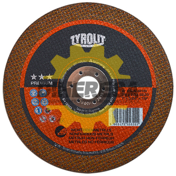 Austromex 4255 Disco de corte Tyrolit superdelgado de 178 x 2.0 x 22.23 mm