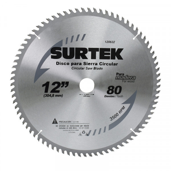 120632 SURTEK Disco para sierra circular 12" 80 dientes Surtek | DIHERESA