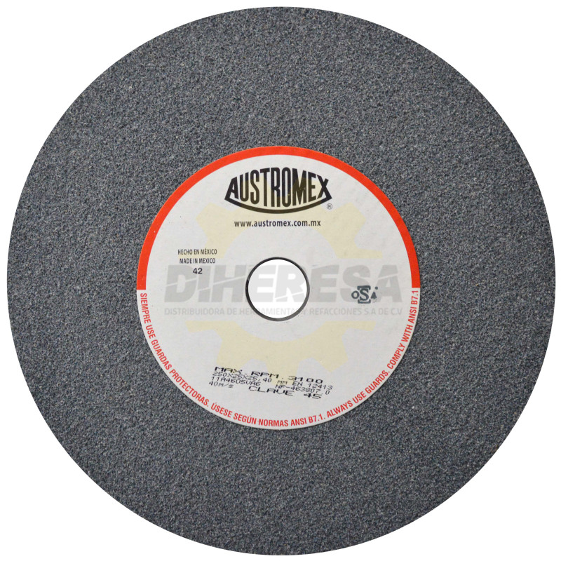 Austromex 45 Rueda abrasiva vitrificada para esmerilado de metal Austromex 45 Rueda abrasiva vitrificada para esmerilado de metal