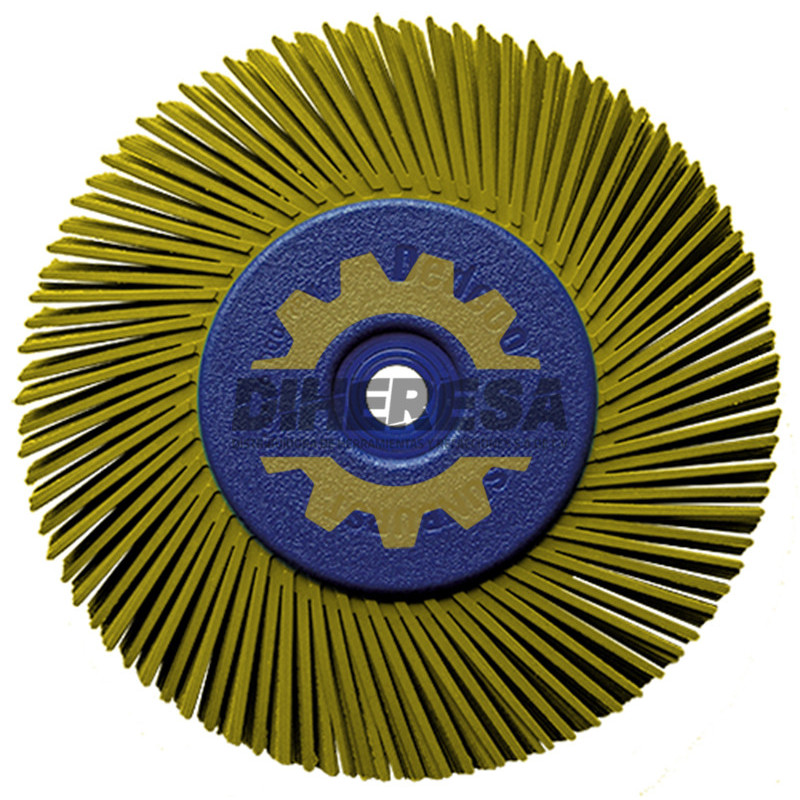 Austromex 4853 Cepillo radial termoplastico de 150 mm de diametro color amarillo con adaptador y reductores 22.2 - 19.1 - 15.9 - Austromex 4853 Cepillo radial termoplastico de 150 mm de diametro color amarillo con adaptador y reductores 22.2 - 19.1 - 15.9 -
