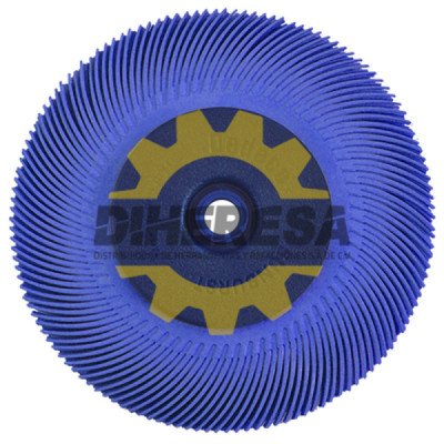 Austromex 4857 Cepillo radial termoplastico de 150 mm de diametro color azul con adaptador y reductores 22.2 - 19.1 - 15.9 -12.7