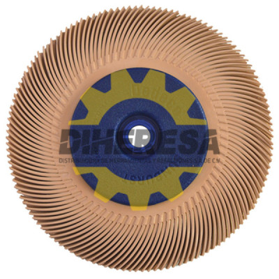Austromex 4858 Cepillo radial termoplastico de 150 mm de diametro color durazno con adaptador y reductores 22.2 - 19.1 - 15.9 -1