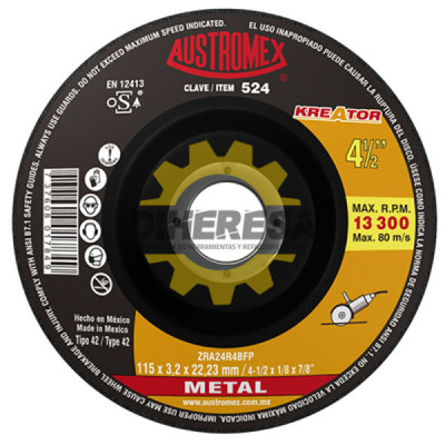 Austromex 524 Disco con centro deprimido para corte de metal