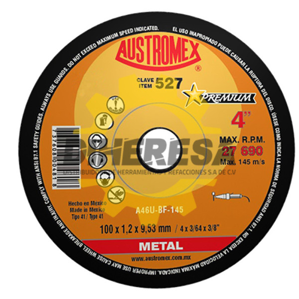 Austromex 527 Disco para corte de metal