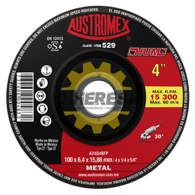 Austromex 529 Disco con centro deprimido para desbaste de metal