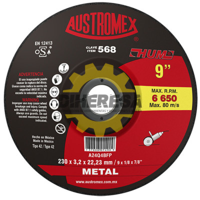 Austromex 568 Disco con centro deprimido para corte de metal