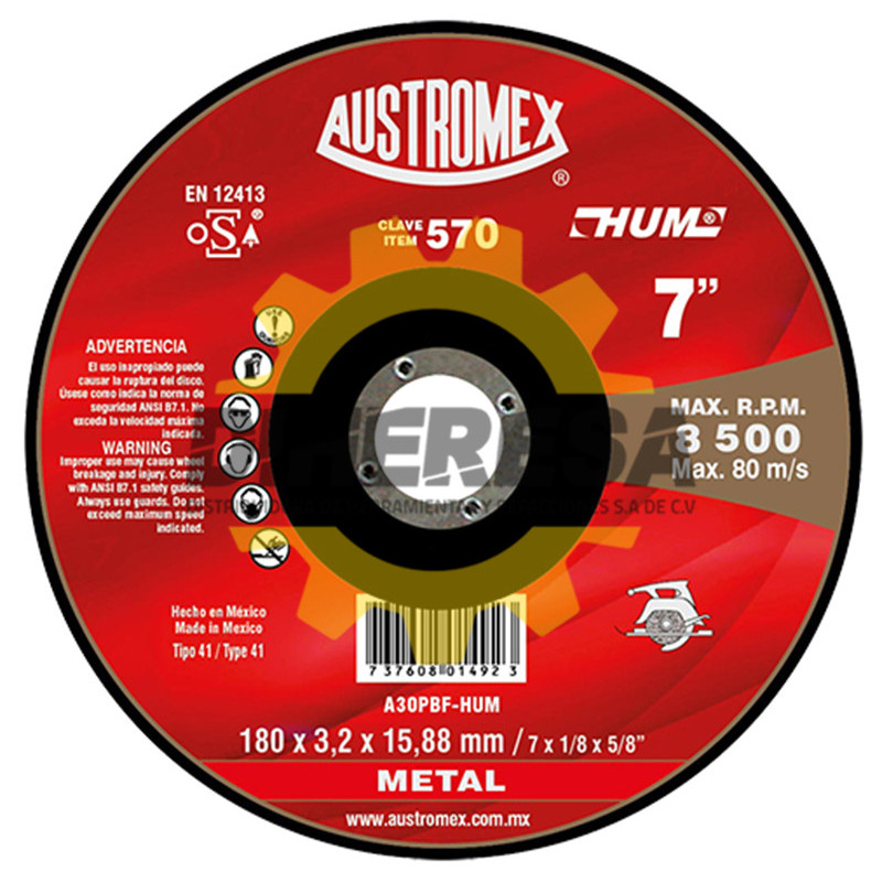 Austromex 570 Disco para corte de metal Austromex 570 Disco para corte de metal