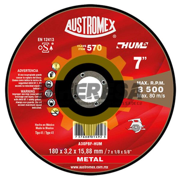 Austromex 570 Disco para corte de metal